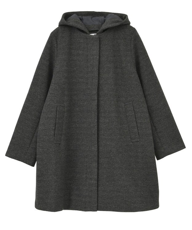 Green Parks ２ｗａｙフード取り外しＡラインコート Charcoal Gray