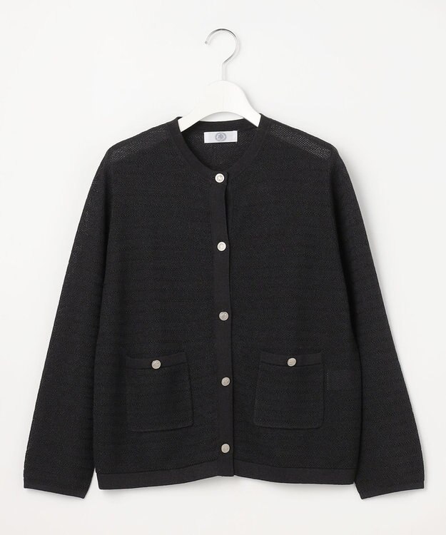 J.PRESS LADIES Paper Blend Summer ニット ジャケット ネイビー系