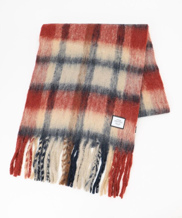 J.PRESS YORK STREET 【WOMEN】チェックマフラー レッド系3