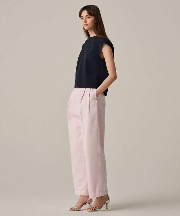 uncrave 【撥水・洗濯機洗い可】プルーフダブルクロス バックオープンブラウス（uncrave WHITE） ネイビーA