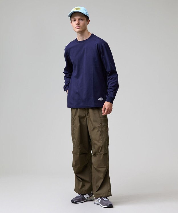J.PRESS MEN 【J.PRESS ORIGINALS】【UNISEX】Cotton Jersey Small Logo Long Sleeve T-shirt ネイビー系