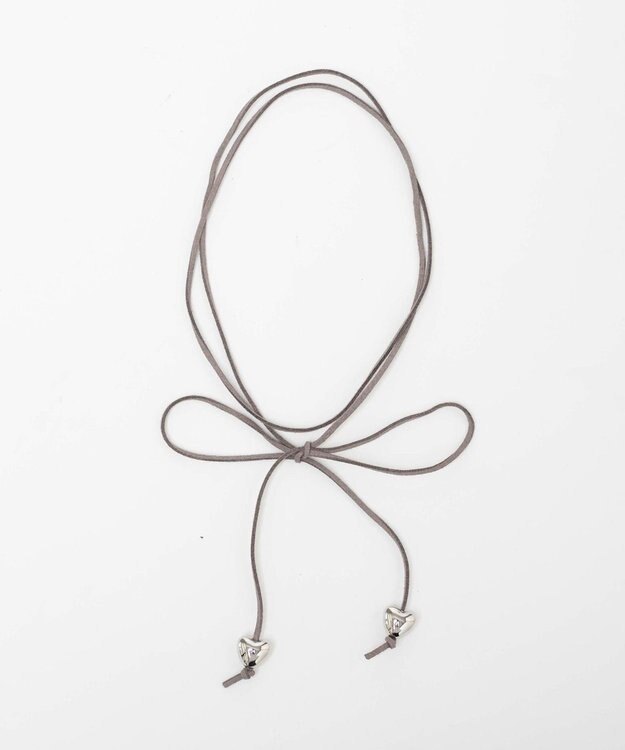 WEGO Lハートリボンチョーカー グレー