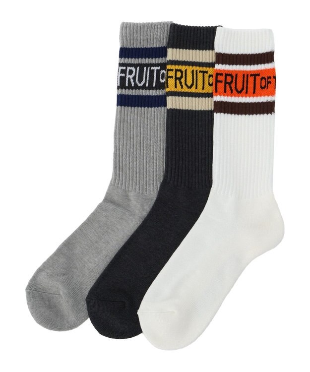 Green Parks ■ＦＲＵＩＴ　ＯＦ　ＴＨＥ　ＬＯＯＭ３Ｐラインロゴソックス Mix