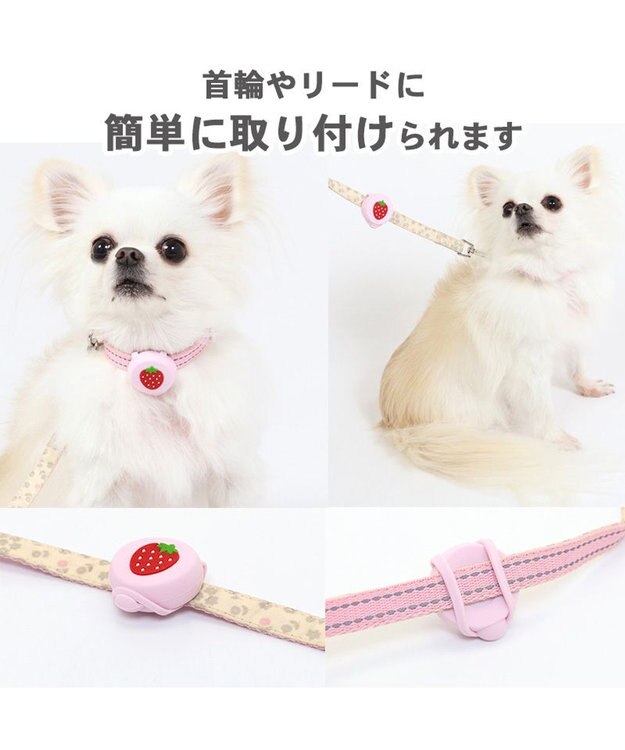 PET PARADISE 犬 散歩 夜 光る 苺柄 ＬＥＤ お散歩ライト ピンク（淡）