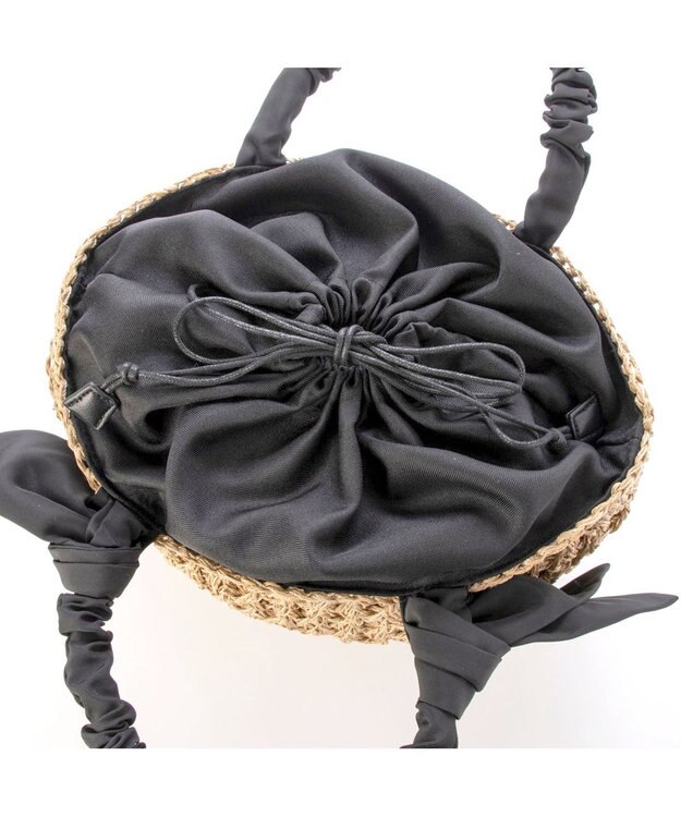 UNBILLION カシュカシュ cachecache / 下がりリボン柄編みトート ブラック