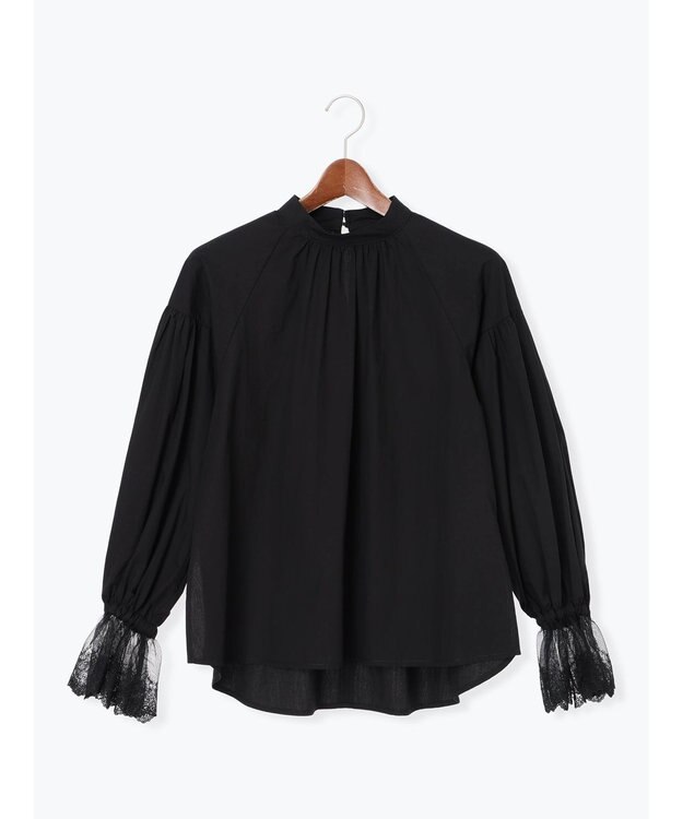 Te chichi レースカフスボリュームスリーブブラウス ブラック