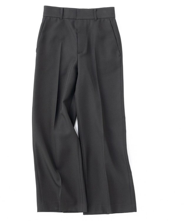 UNFILO ウールライクツイル ワイドパンツ ブラック