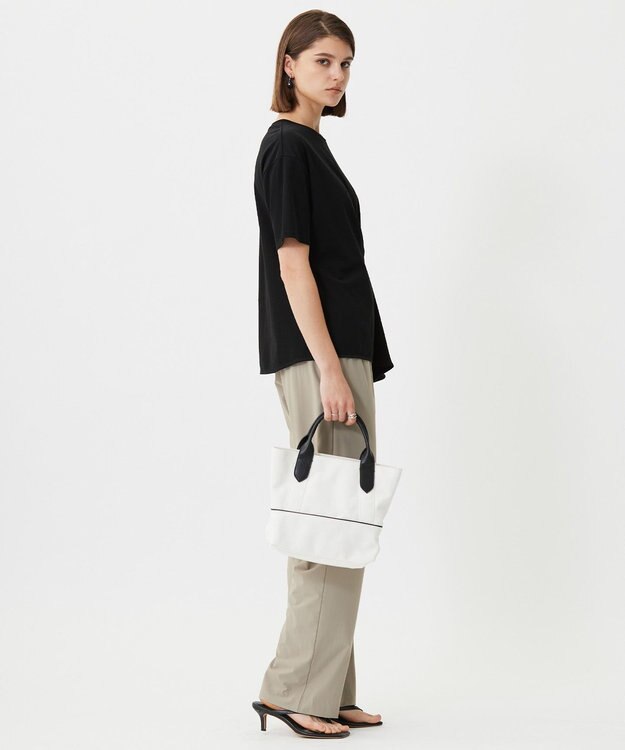 ICB L 【接触冷感・UVケア・吸水速乾・洗える】グレースジャージー イレギュラーヘムカットソー ブラック系