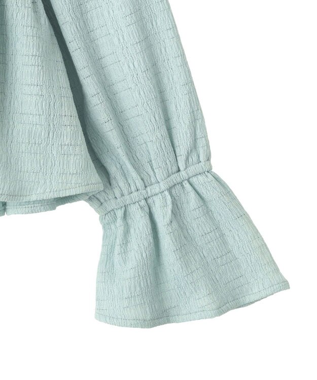 earth music&ecology 【予約】ラッフルカラーカットブラウス サックスブルー