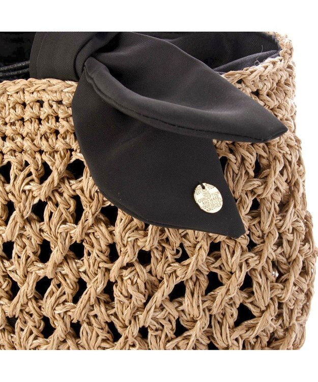 UNBILLION カシュカシュ cachecache / 下がりリボン柄編みトート ブラック