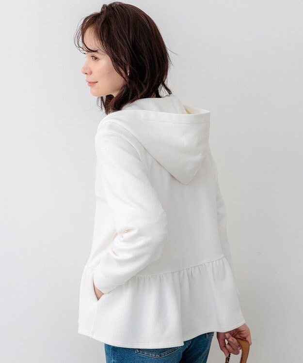 組曲 マシュマロタッチ裏毛 パーカー ホワイト系