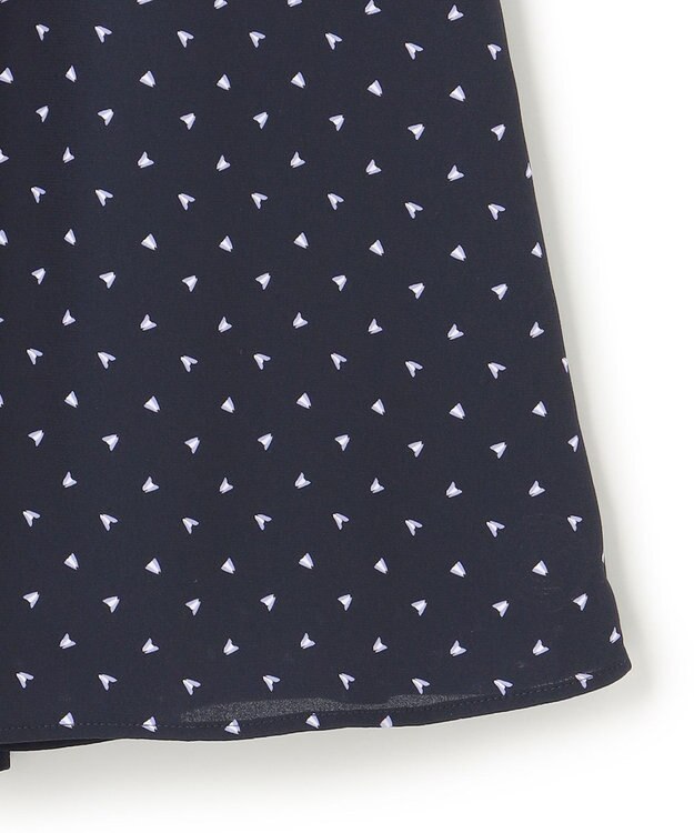 23区 L 【洗える】トライアングルプリント スカート ネイビープリント