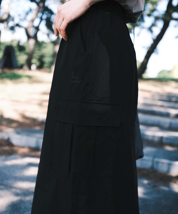 SHARE PARK LADIES 【撥水・UVカット・ストレッチ・軽量 】ナイロンカーゴスカート（S・Mサイズ） ブラック系