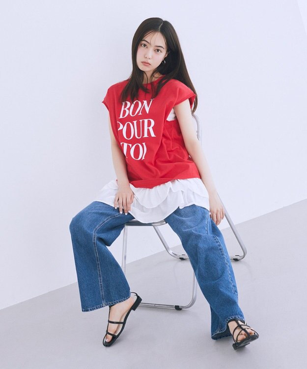 earth music&ecology ティアードフリルヘムキャミソール Off White