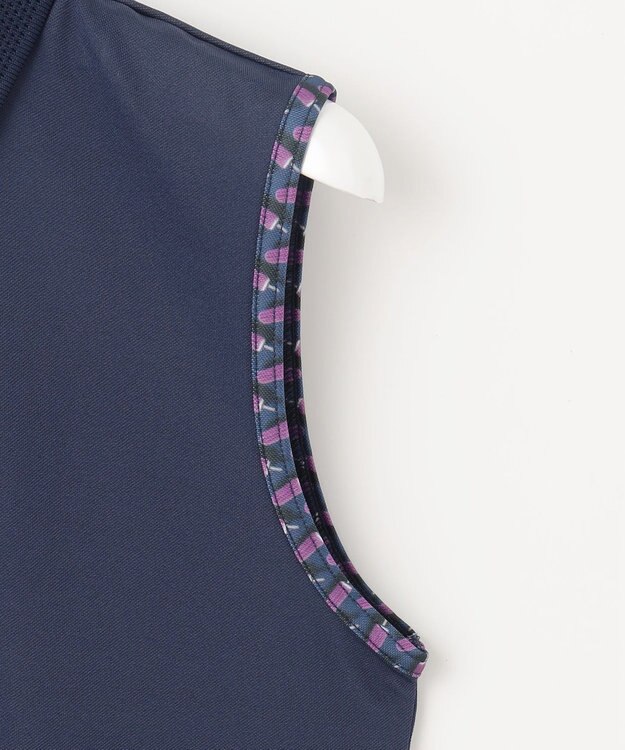 23区GOLF 【WOMEN】【接触冷感・UVケア・吸水速乾】ノースリーブ ポロシャツ ネイビー系