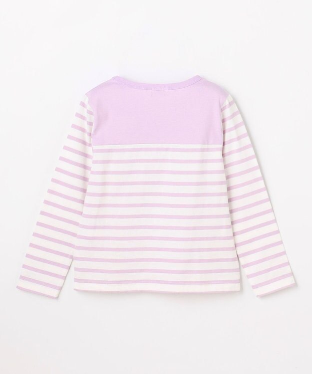 組曲 KIDS 【110-140㎝】 リボンボーダー Tシャツ ラベンダー