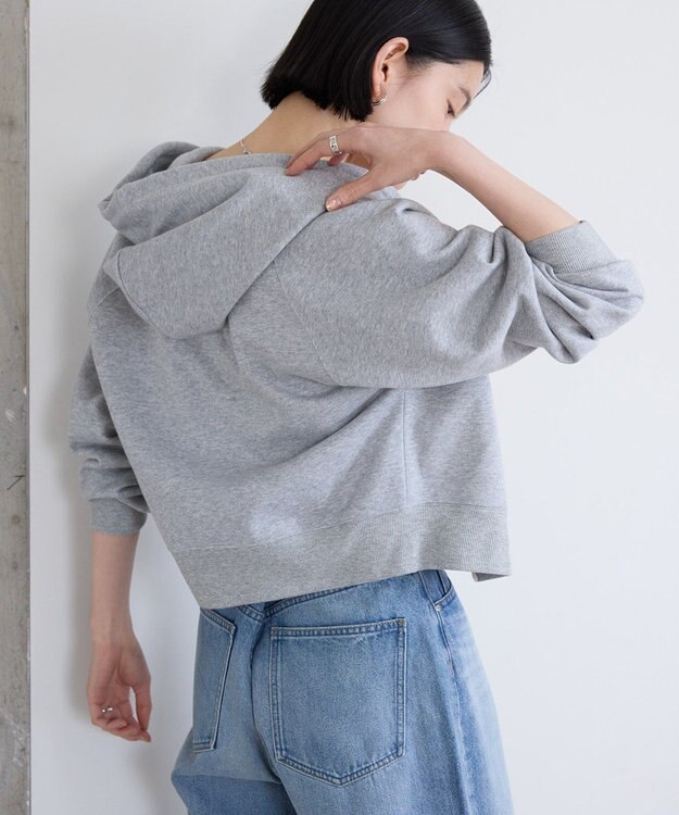 AMERICAN HOLIC ラメミニ裏毛ショートＺＩＰパーカー Light Gray Mixture