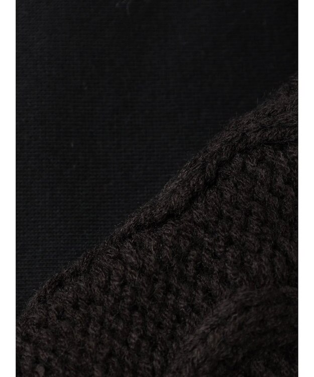CRAFT STANDARD BOUTIQUE ケーブルニット切り替え裏起毛スウェット Black