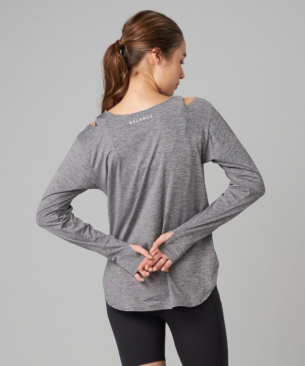 Chacott Chacott BALANCE ドライストレッチリフレクター長袖Tシャツ グレー杢