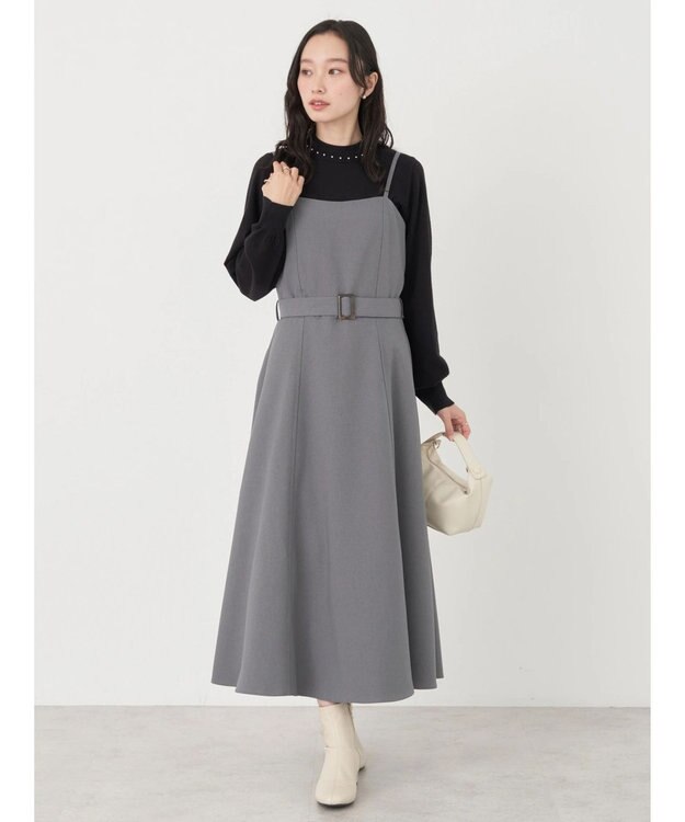 earth music&ecology ウエストマークキャミワンピース Gray
