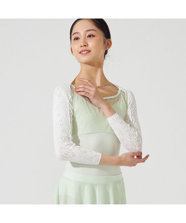 Chacott 【ノーソーイングニット】ノーソーイング7分袖アームカバー オフホワイト