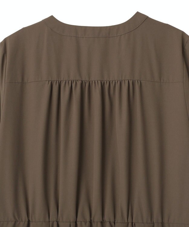 Green Parks サマ見えタックギャザーワンピース Brown