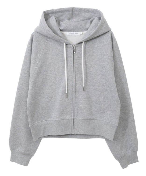 AMERICAN HOLIC ラメミニ裏毛ショートＺＩＰパーカー Light Gray Mixture