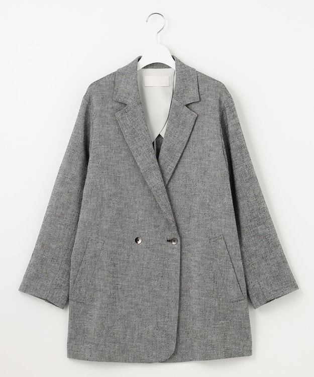 自由区 S 【洗える】ライトネップツイルジャケット コート モノトーン