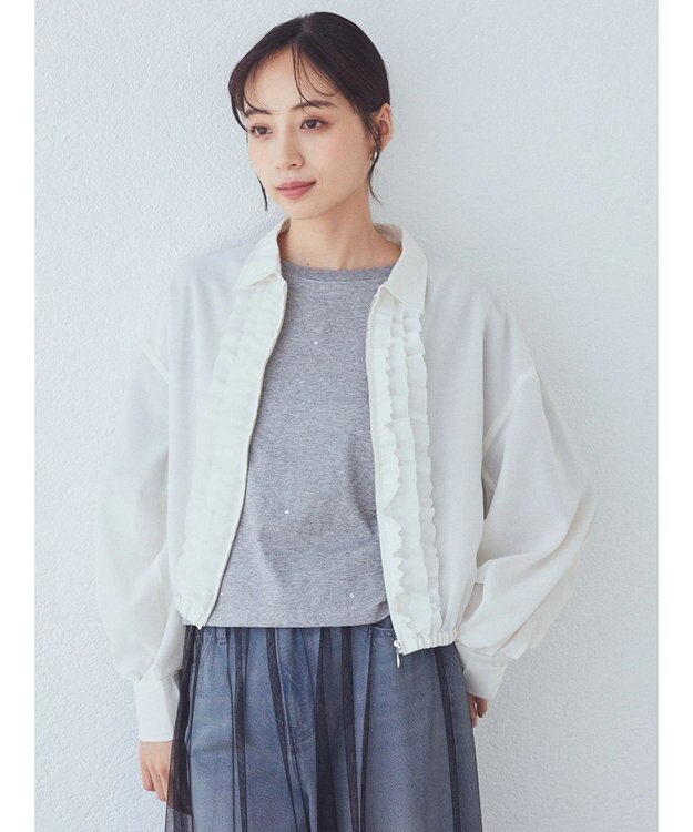 earth music&ecology フリルシャツ Off White