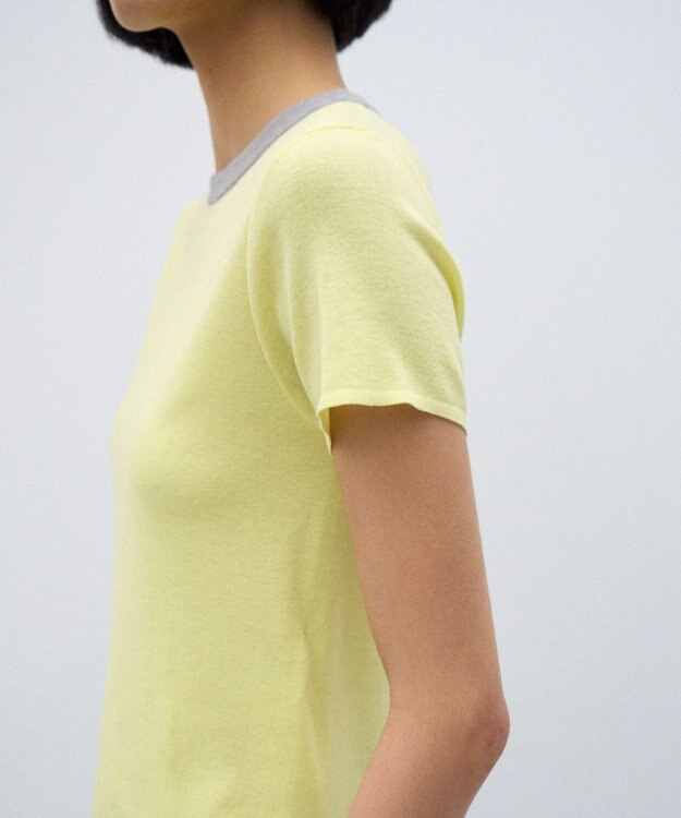 ATON FRESCA CIRCULAR RIB | パーフェクトフィットリンガープルオーバー  YELLOW/GRAY