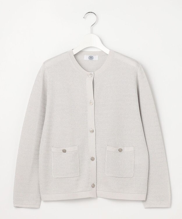 J.PRESS LADIES Paper Blend Summer ニット ジャケット ライトグレー系