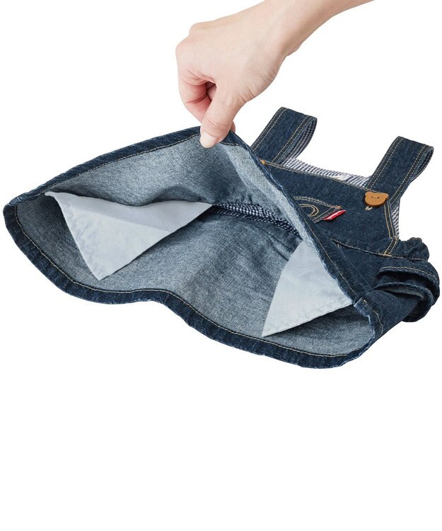 MIKI HOUSE HOT BISCUITS 【70-100cm】 デニムジャンパースカート インディゴブルー