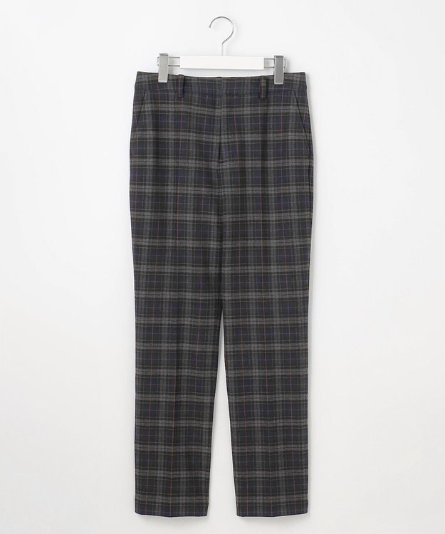 J.PRESS LADIES L 【洗える】チェルビックチェック テーパード パンツ ネイビーチェック系3