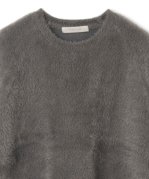 UNFILO L ナイロンシャギー  ハーフスリーブ プルオーバー チャコール