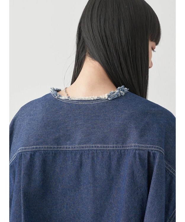 earth music&ecology スクエアデニムシャツ Indigo