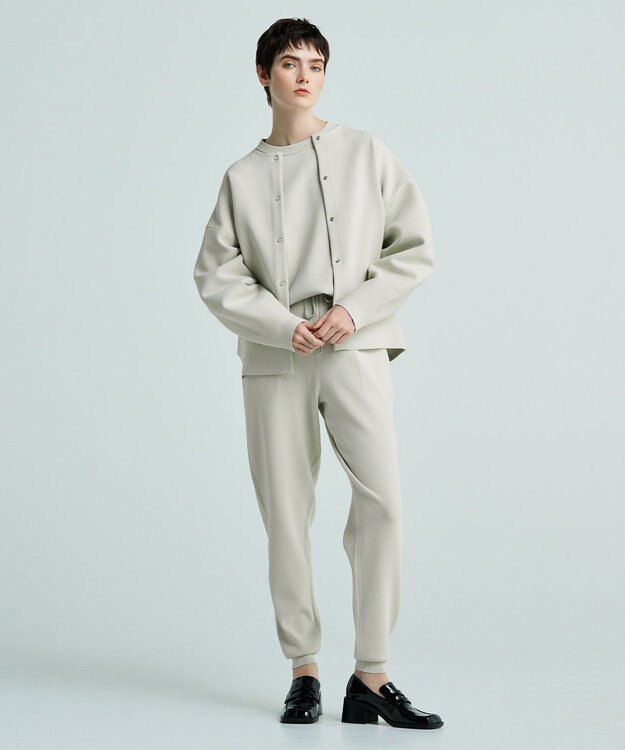 uncrave 【洗える】スムースニット スウェット風プルオーバー（uncrave WHITE） ミントグレー