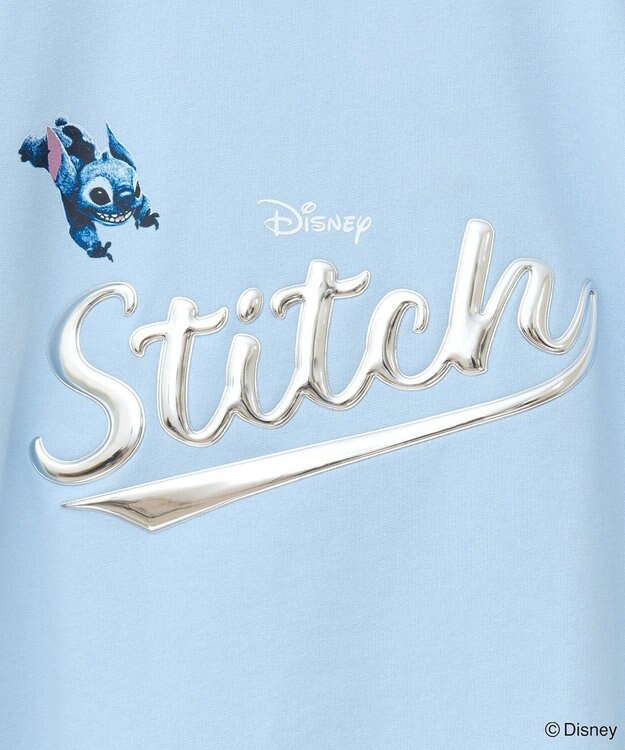 Green Parks スティッチ／メタルプリントクロップドミニ裏毛プル Light Blue