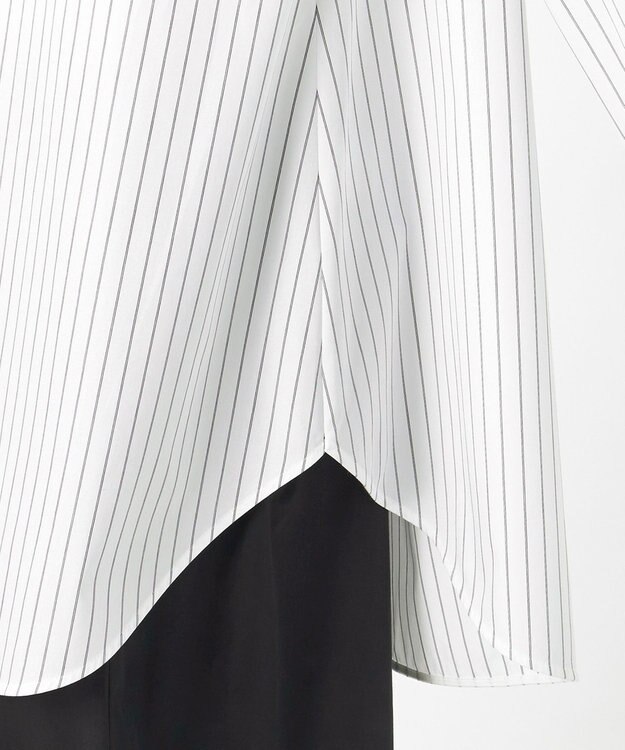 23区 【GOLD LABEL】コットンニドム 2WAYボウタイ ブラウス オフストライプ