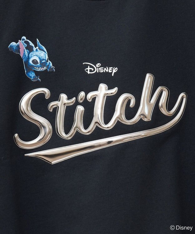 Green Parks スティッチ／メタルプリントクロップドミニ裏毛プル Black