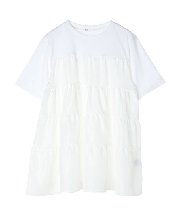 CRAFT STANDARD BOUTIQUE 異素材ティアードカットチュニック Off White