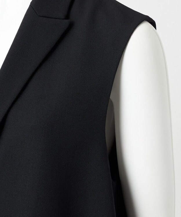 23区 【エステータ】ウールギャバジン アシンメトリーデザイン ジレ ブラック系