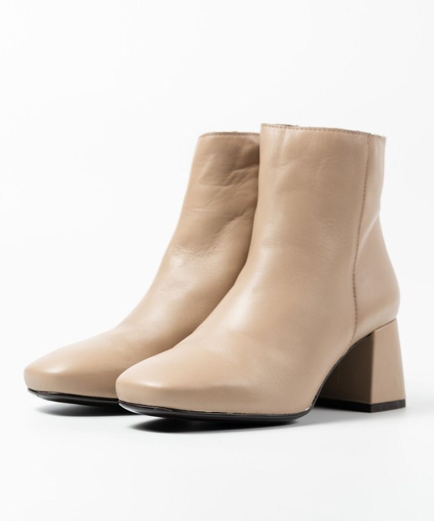 BONTRE 【BONTRE/ボントレ】スクエアトゥヒールブーツ ベージュ
