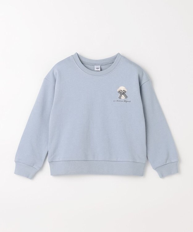 ANY KIDS アニマル バックプリントトレーナー サックスブルー×イヌ