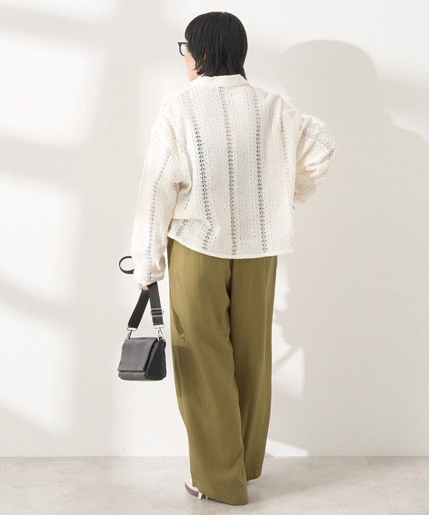 AMERICAN HOLIC 【接触冷感】リネンブレンドタックワイドパンツ Olive