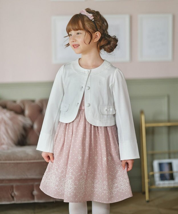 組曲 KIDS 【110-140㎝】ノーカラー ジャケット オフホワイト