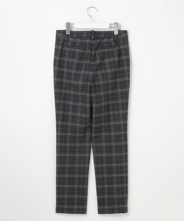 J.PRESS LADIES L 【洗える】チェルビックチェック テーパード パンツ ネイビーチェック系3