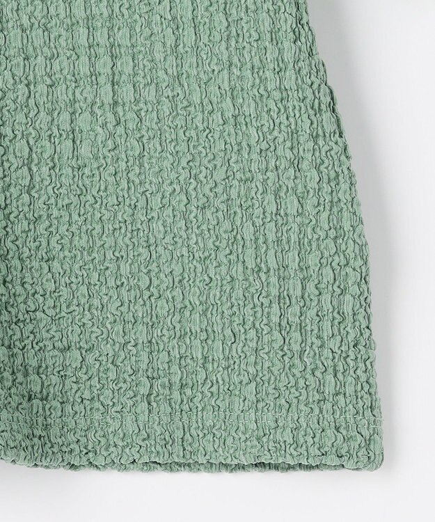 ANY L レースショート丈Tシャツ グリーン