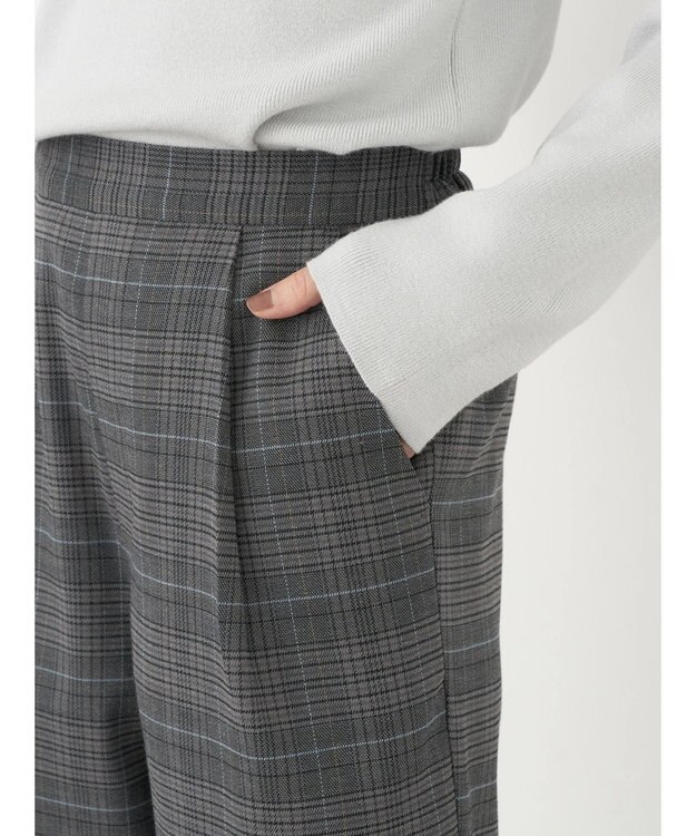 earth music&ecology チェックストレートパンツ Check Beige