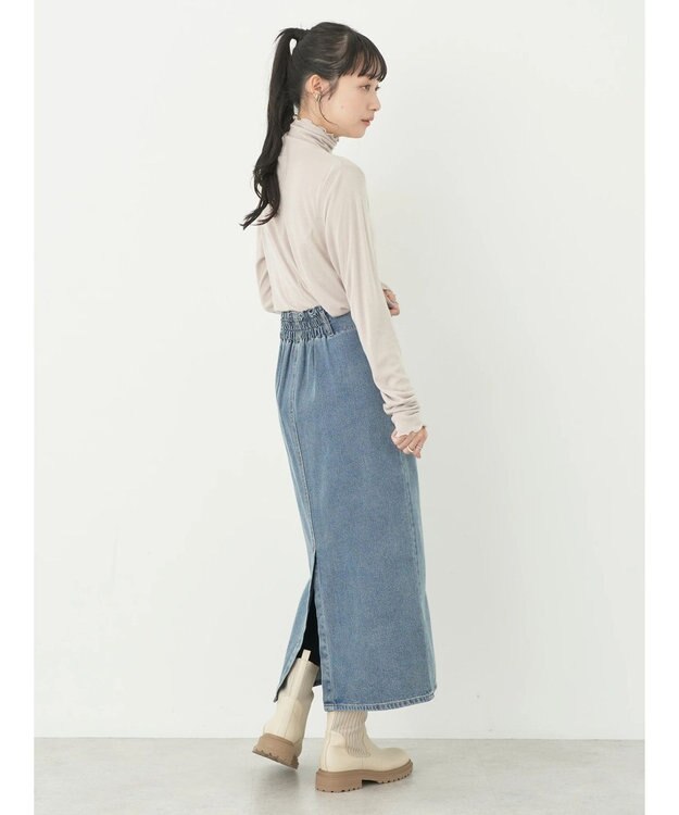 earth music&ecology シアータートルネックプルオーバー Beige