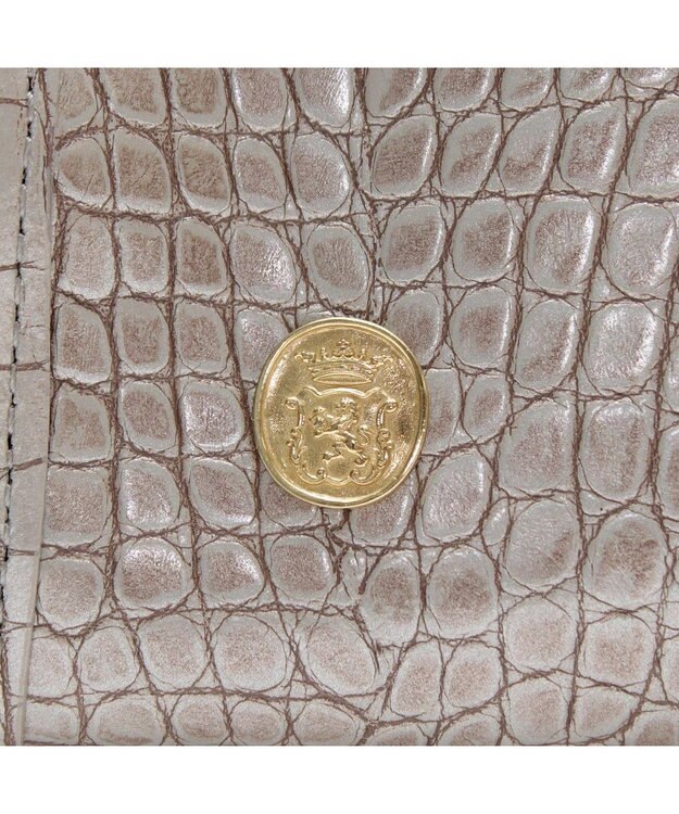 A.D.M.J. 【牛革】クロコ型押しヘリ巻きボストン28cm アルジェント